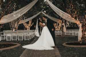 Outdoor wedding - bride and groom