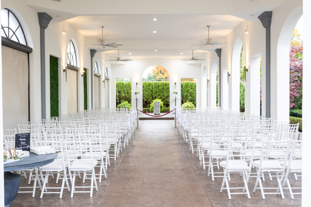 Crystal Gardens Event Center in Howell, Michigan. A wedding venue that offers exterior and interior wedding guest experiences