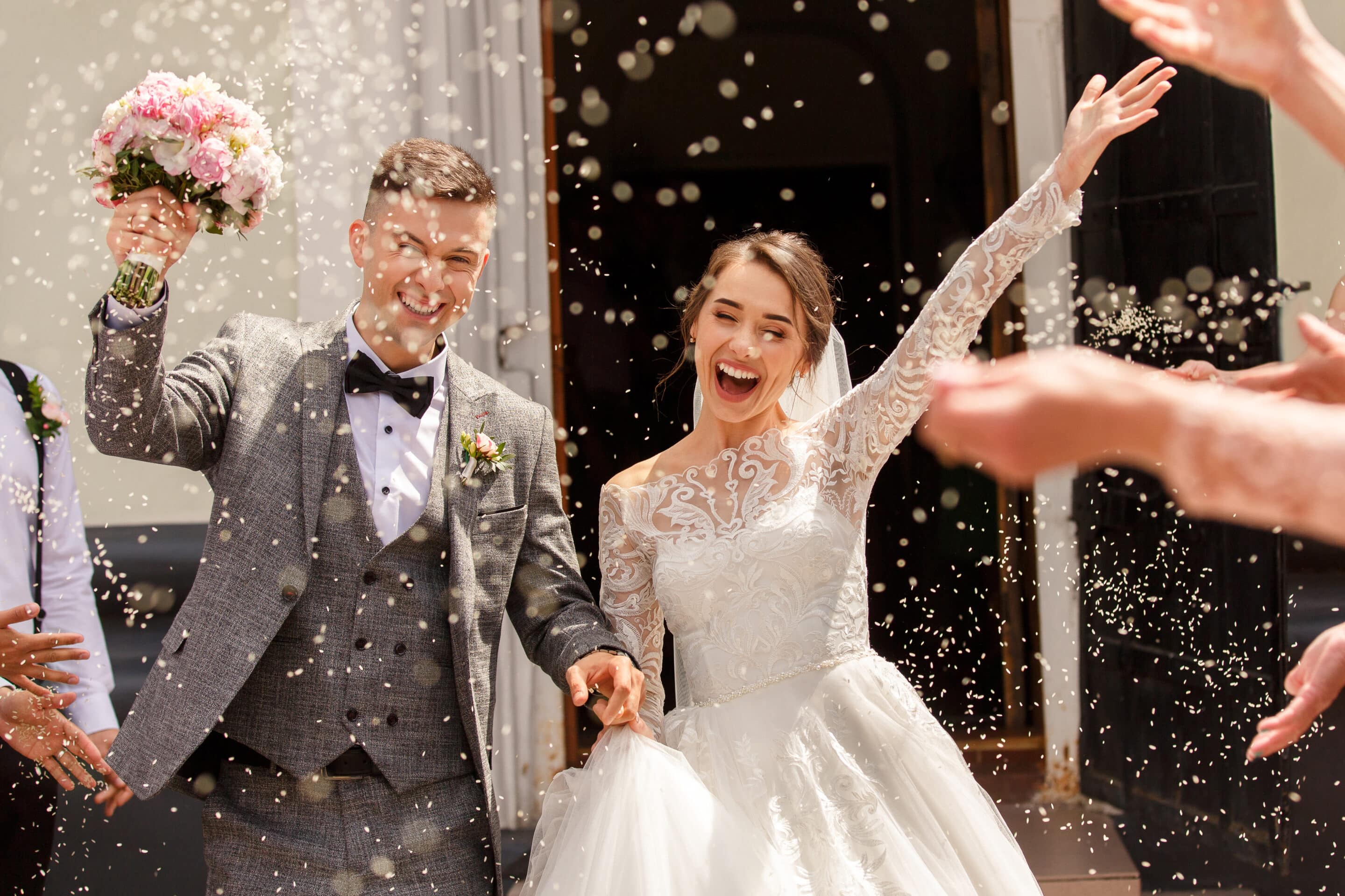 Couple celebrating at a Michigan Wedding Venue