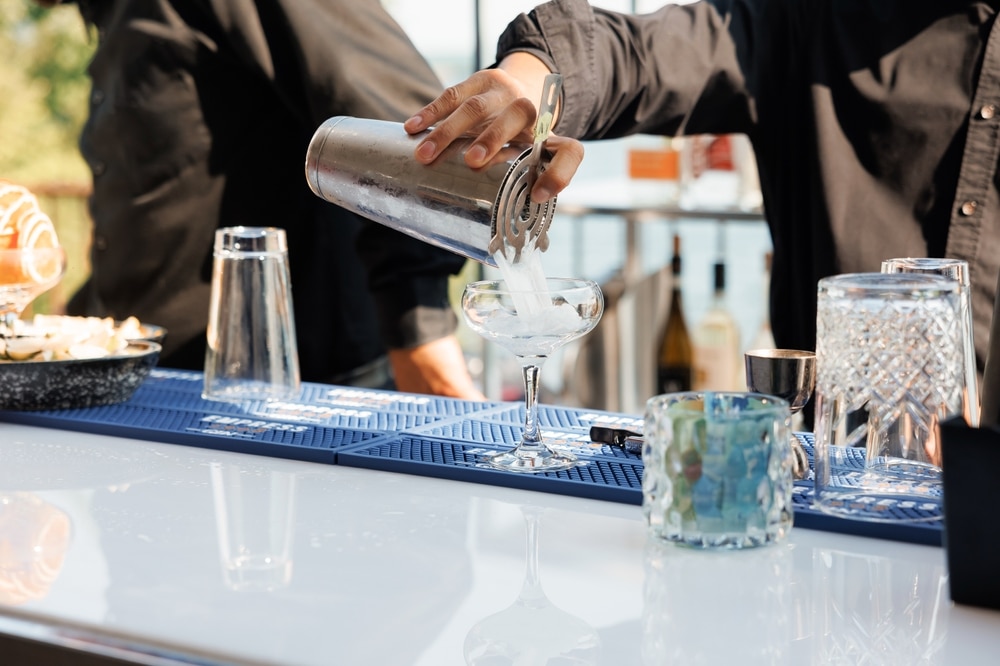 Wedding Catering Bartender Pouring Cocktail